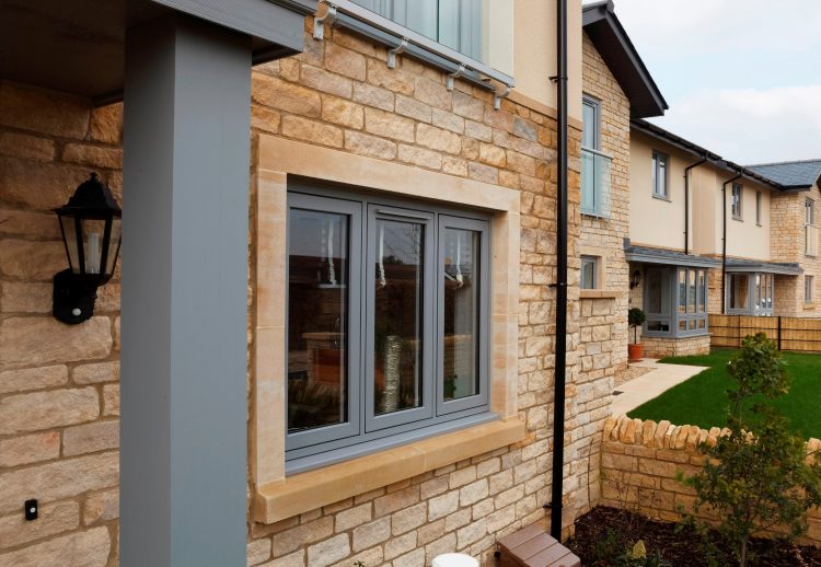 grey aluminium flush sash window - Ace Double Glazing